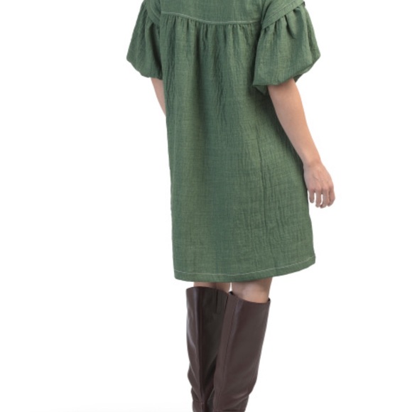 Max Studio Green Puff Sleeve Dress - Picture 3 of 12